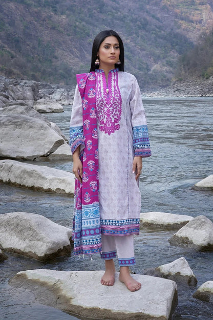 3PC Embroidered Unstitched Lawn Suit KL-3199 – Khas Stores