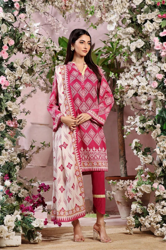 3PC Printed Unstitched Lawn Suit KLA-2790 – Khas Stores