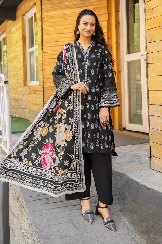 3PC Printed Unstitched Lawn Suit KLA-2798 – Khas Stores