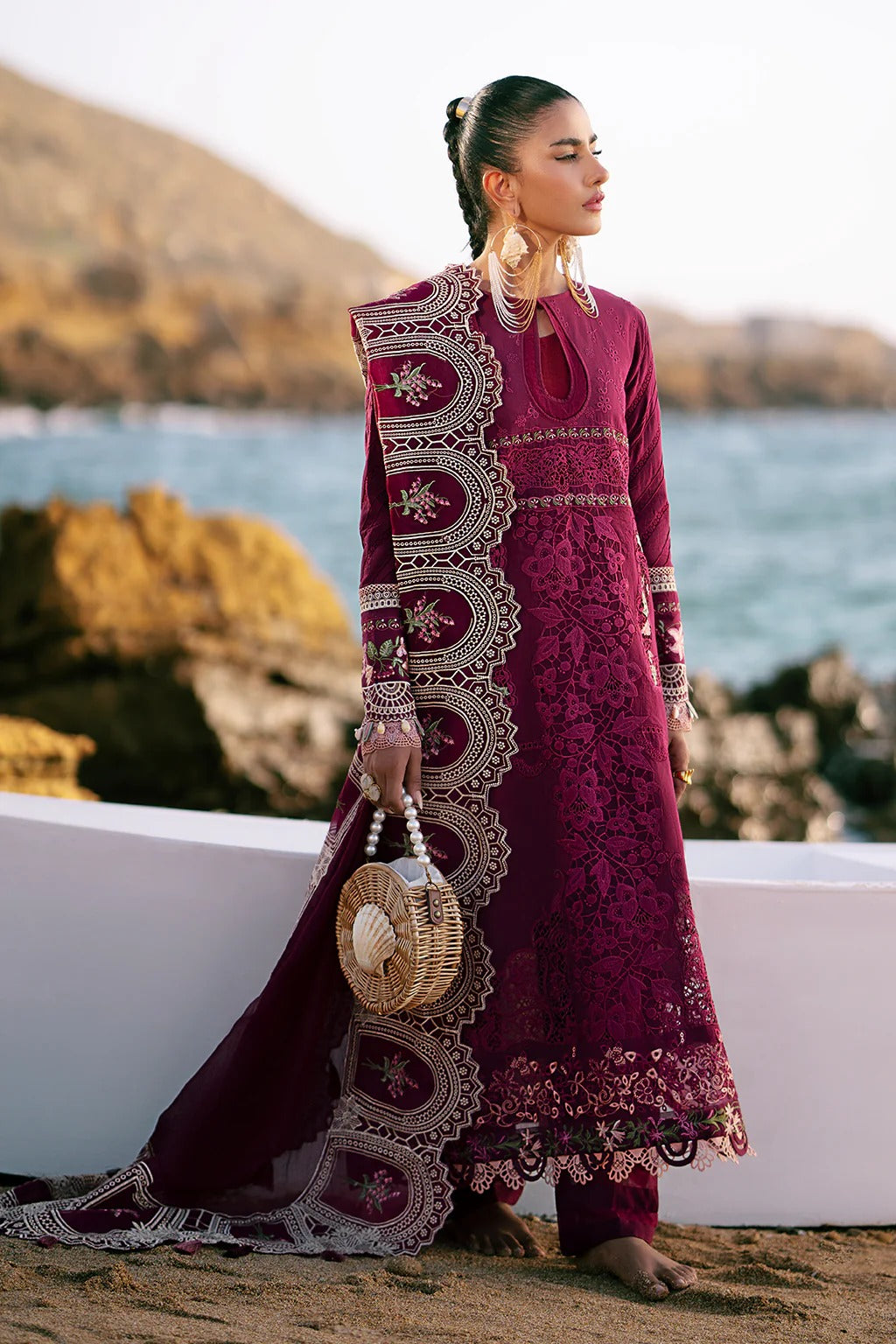 CHERRY WINE 3pc Luxury Unstitched Collection – Ajr Couture