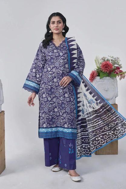 3PC Printed Unstitched Lawn Suit KLA-3089 – Khas Stores