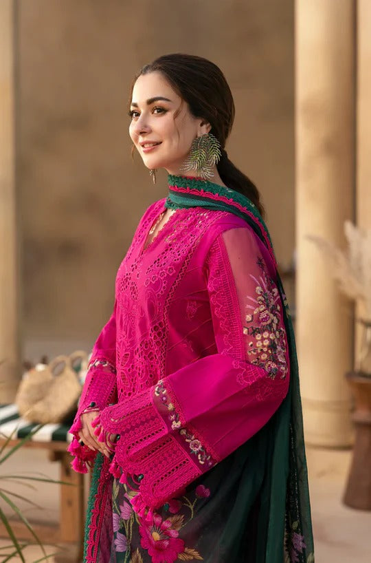 3PC Lawn Embroidered Shirt With Digital Printed Jacquard Dupatta- 5038