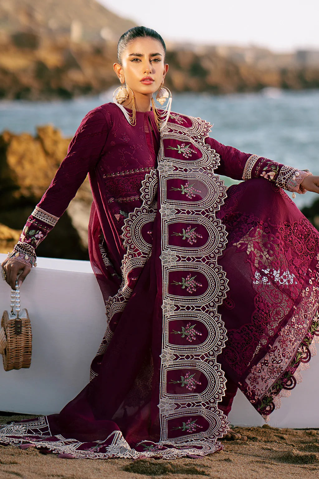 CHERRY WINE 3pc Luxury Unstitched Collection – Ajr Couture
