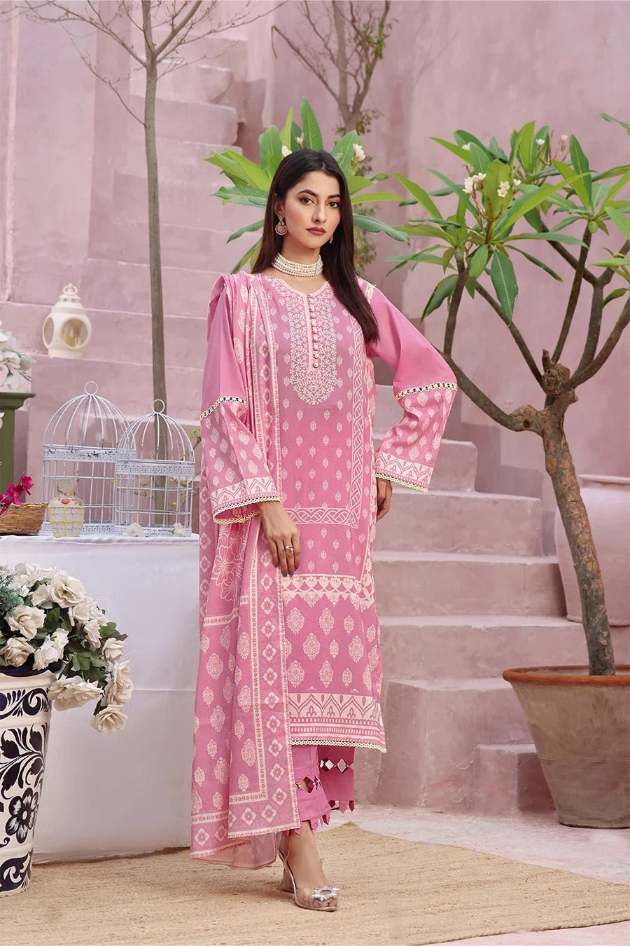 3PC Printed Unstitched Lawn Suit KLA-2789 – Khas Stores