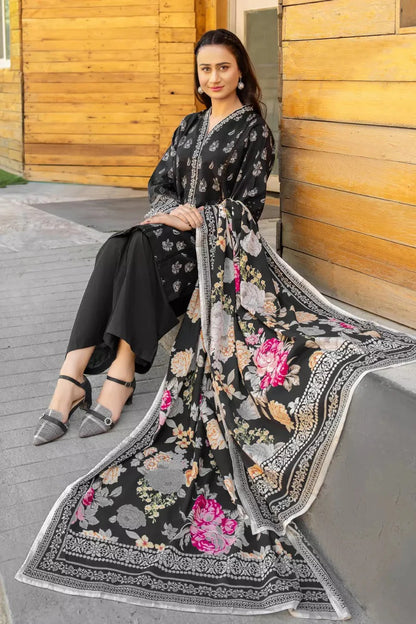 3PC Printed Unstitched Lawn Suit KLA-2798 – Khas Stores