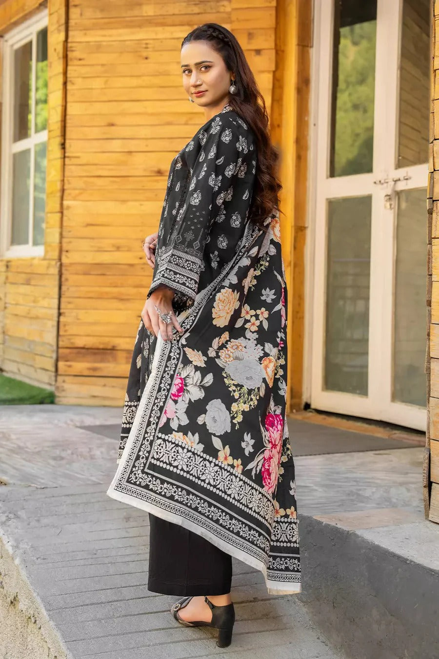 3PC Printed Unstitched Lawn Suit KLA-2798 – Khas Stores