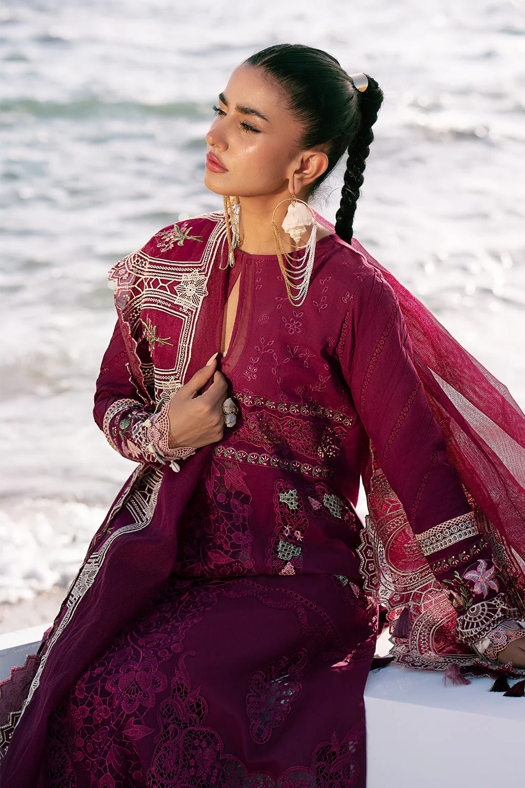 CHERRY WINE 3pc Luxury Unstitched Collection – Ajr Couture