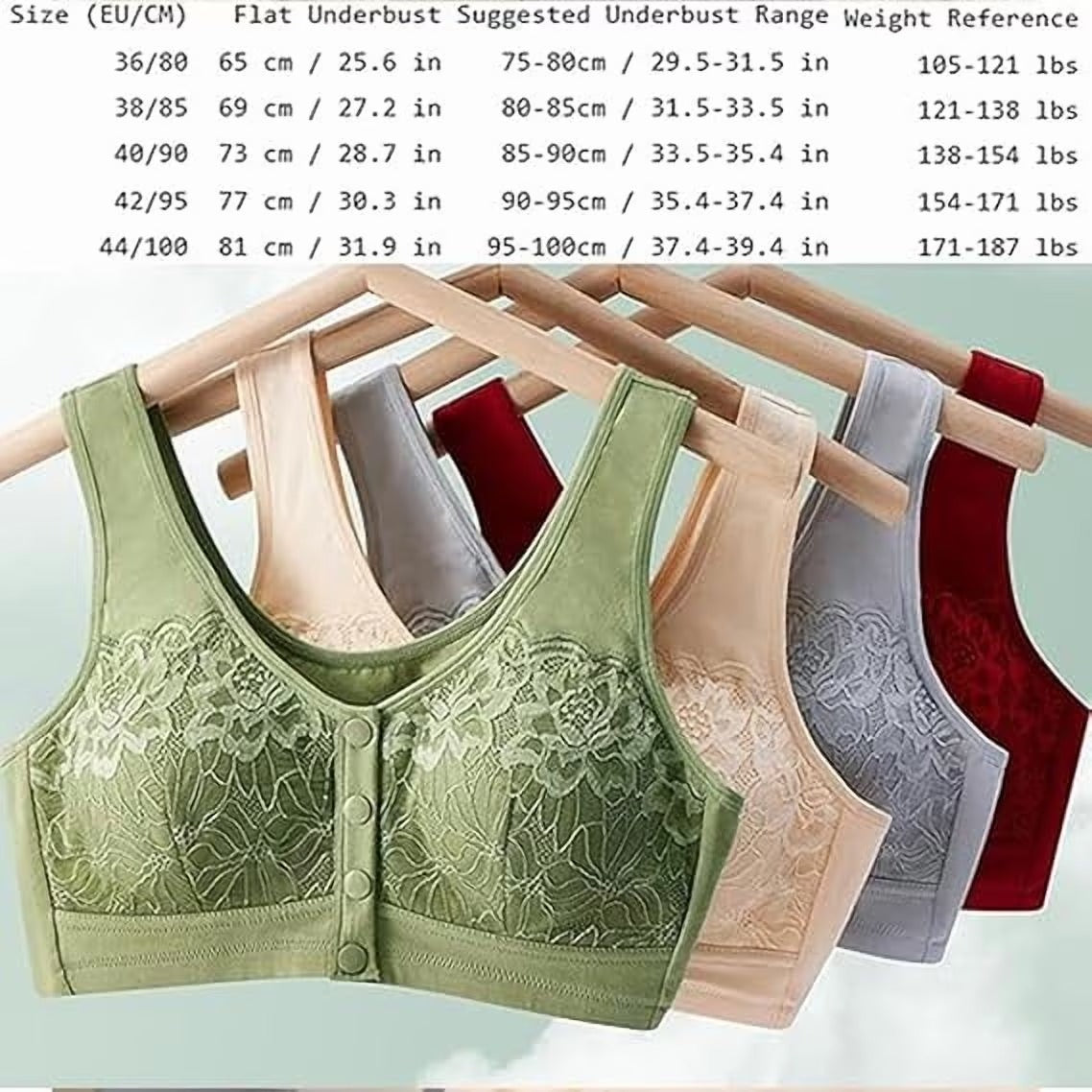 Pack of 2 bra set Comfortable Front Button Wireless Shaping Bra, Push up Adjustable Wireless Bras