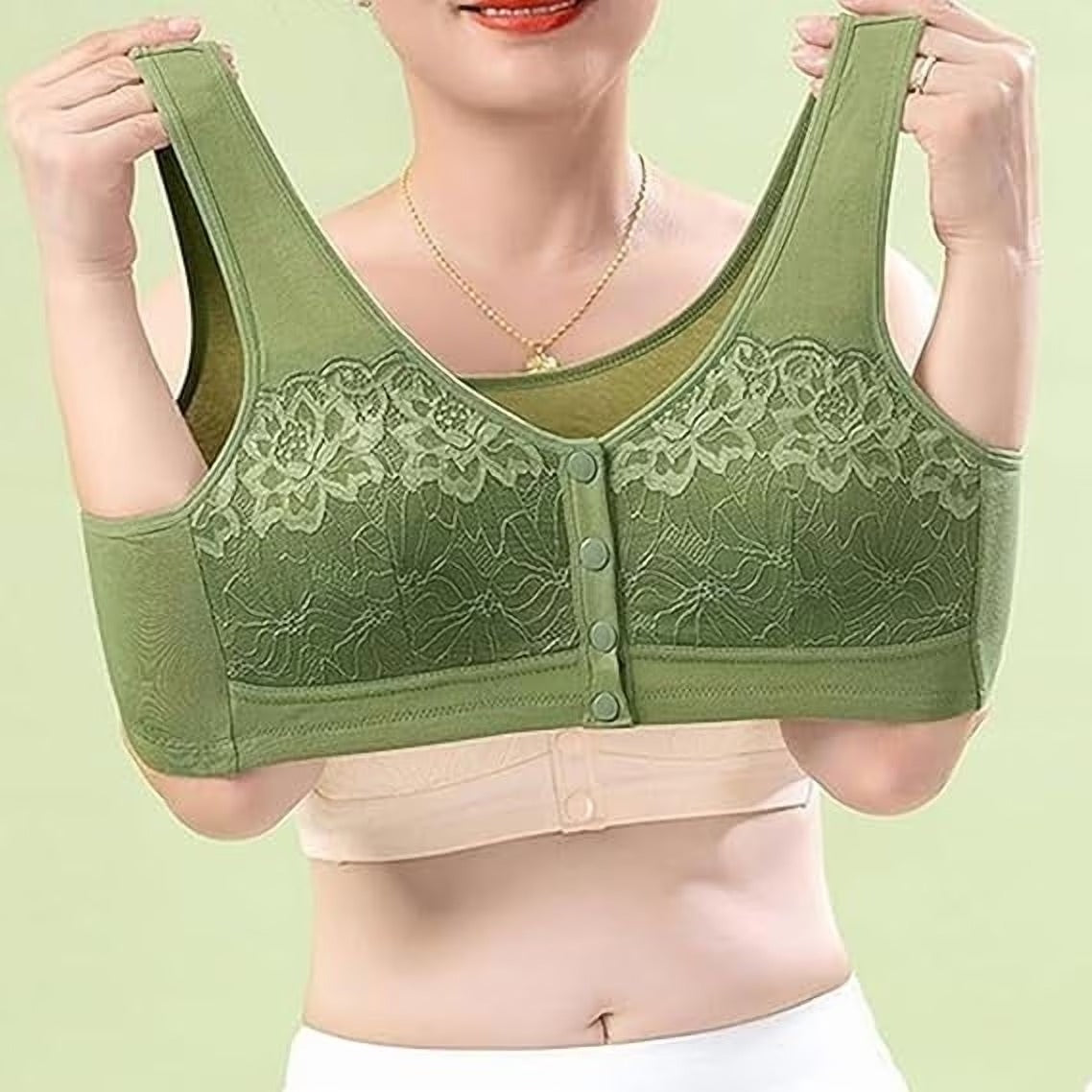 Pack of 2 bra set Comfortable Front Button Wireless Shaping Bra, Push up Adjustable Wireless Bras