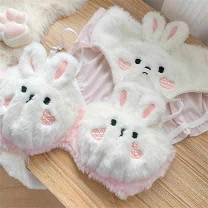 PACK 0F 2 New High Quality Sexy Cute Anime Soft Plush Design bra underwear Japanese cartoon rabbit underwear Bra & Panty Set 582