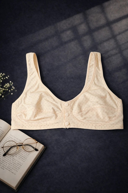 PACK OF 2 Summer Comfort Front Open Bra – Breathable Cotton & Easy Wear Fit