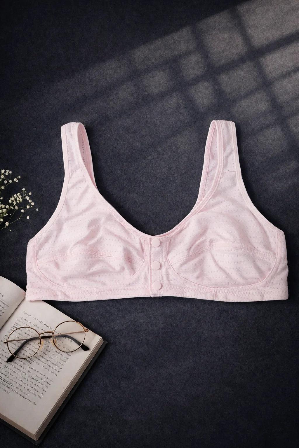 PACK OF 2 Summer Comfort Front Open Bra – Breathable Cotton & Easy Wear Fit