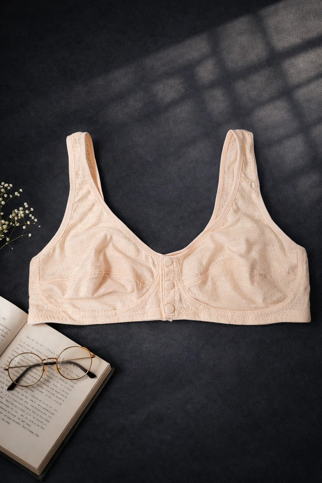 PACK OF 2 Summer Comfort Front Open Bra – Breathable Cotton & Easy Wear Fit